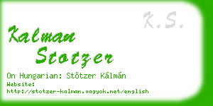 kalman stotzer business card